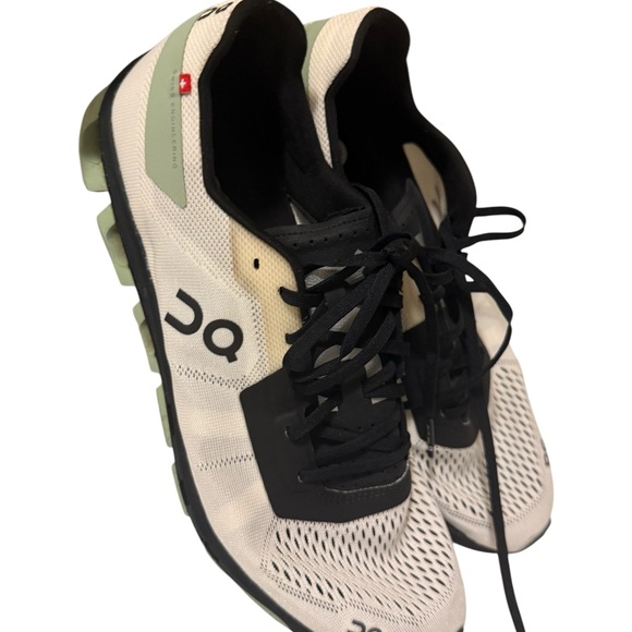 ON Men CLOUDFLASH 2 Sneakers, White/Black/Green - Picture 5 of 13